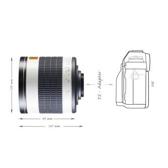 CINEMA Video Lenses - Walimex pro 500/6,3 DSLR Mirror C-Mount white - quick order from manufacturer