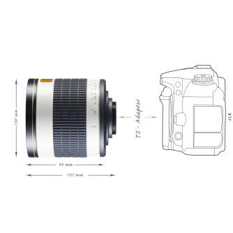 CINEMA Video Lenses - Walimex pro 500/6,3 DSLR Mirror C-Mount white - quick order from manufacturer