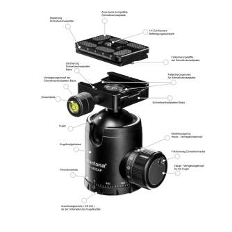 Statīvu galvas - mantona Fortress S1-4625AF Ball Head 21437 25kg 46mm - быстрый заказ от производителя