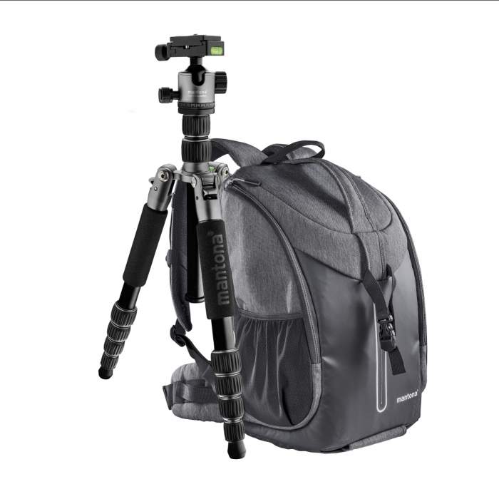 Foto statīvi - mantona Camera Backpack Tallinn + Tripod Light Traveller - быстрый заказ от производителя