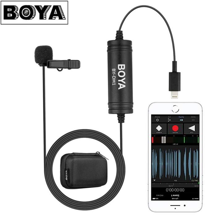 Piespraužamie mikrofoni (Lavalier) - Boya Lavalier Microphone BY-DM1 for iOS with Lighting connector - ātri pasūtīt no ražotāja