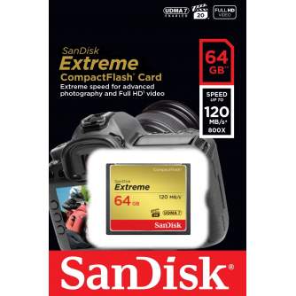 Карты памяти - Sandisk memory card CF 64GB Extreme 120MB/s - быстрый заказ от производителя