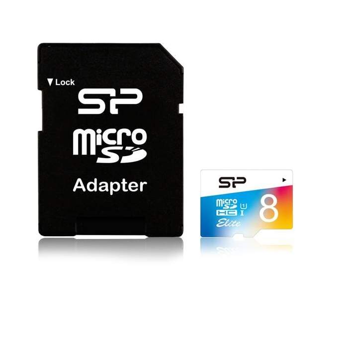 Atmiņas kartes - Silicon Power atmiņas karte microSDHC 8GB Elite Class 10 + adapteris - ātri pasūtīt no ražotāja