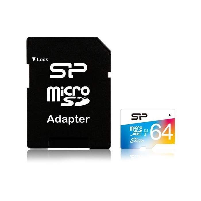 Atmiņas kartes - Silicon Power atmiņas karte microSDXC 64GB Elite Class 10 + adapteris - ātri pasūtīt no ražotāja