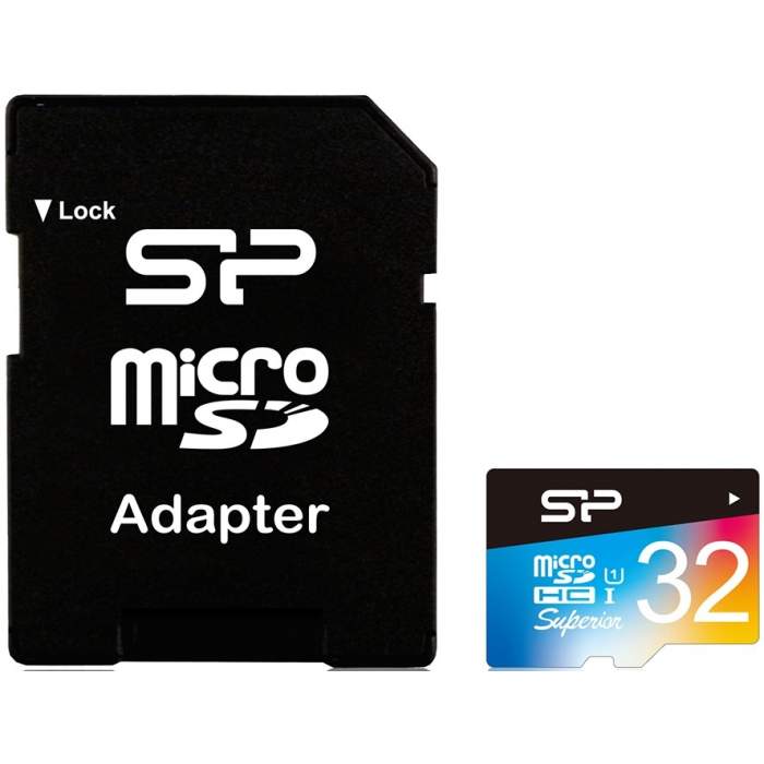 Atmiņas kartes - Silicon Power atmiņas karte microSDHC 32GB Superior UHS-I U1 + adapteris - ātri pasūtīt no ražotāja