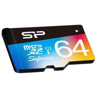 Atmiņas kartes - Silicon Power atmiņas karte microSDXC 64GB Superior UHS-I U1 + adapteris - ātri pasūtīt no ražotāja