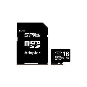 Atmiņas kartes - Silicon Power atmiņas karte microSDHC 16GB Class 10 + adapteris - ātri pasūtīt no ražotāja