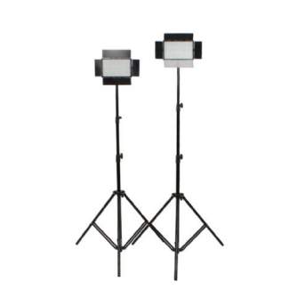 Light Panels - Falcon Eyes LED Lamp Set Dimmable DV-384CT with light stands - quick order from manufacturer