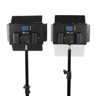 Light Panels - Falcon Eyes LED Lamp Set Dimmable DV-384CT with light stands - quick order from manufacturer