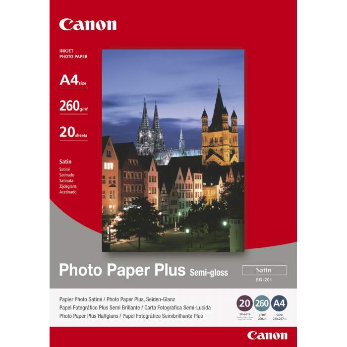 Photo paper for printing - Canon photo paper SG-201 A4 260g 20 sheets - quick order from manufacturer