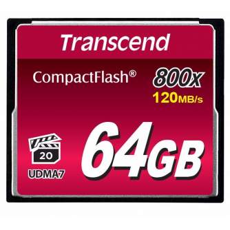 Atmiņas kartes - TRANSCEND CF 64GB 800X MLC (UDMA7) R120/W60 - ātri pasūtīt no ražotāja