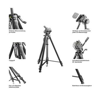 Mobile Phones Tripods - Walimex pro WT-3570 Basic-Tripod 168cm black - buy today in store and with delivery