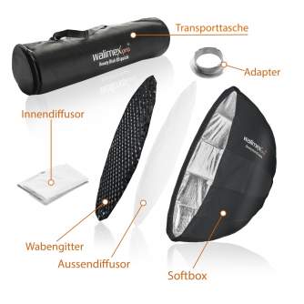 Gaismas veidotāji - Walimex pro Studio Line Beauty Dish Softbox QA85 mit Softboxadapter Multiblitz V - ātri pasūtīt no ražotāja