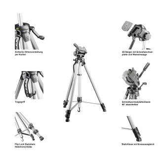 Mobile Phones Tripods - Walimex pro WT-3530 Basic-Tripod 146cm silver - quick order from manufacturer