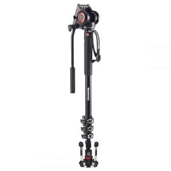 Моноподы - Manfrotto XPRO 4 section video monopod w Fluid head & FLUIDTECH base (MVMXPRO500) - быстрый заказ от производителя