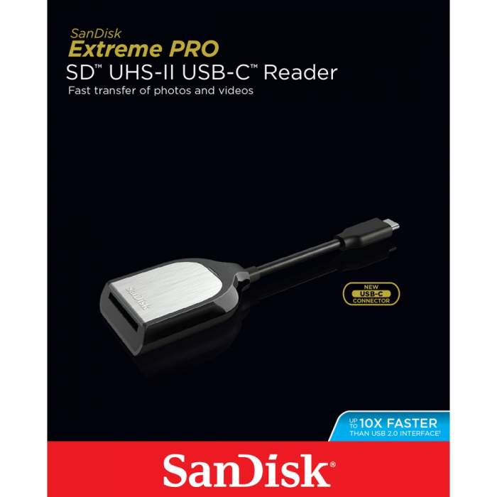 Atmiņas kartes - SanDisk Extreme PRO SD UHS-II karšu lasītājs/rakstītājs C tipa (SDDR-409-G46) - perc šodien veikalā un ar piegādi