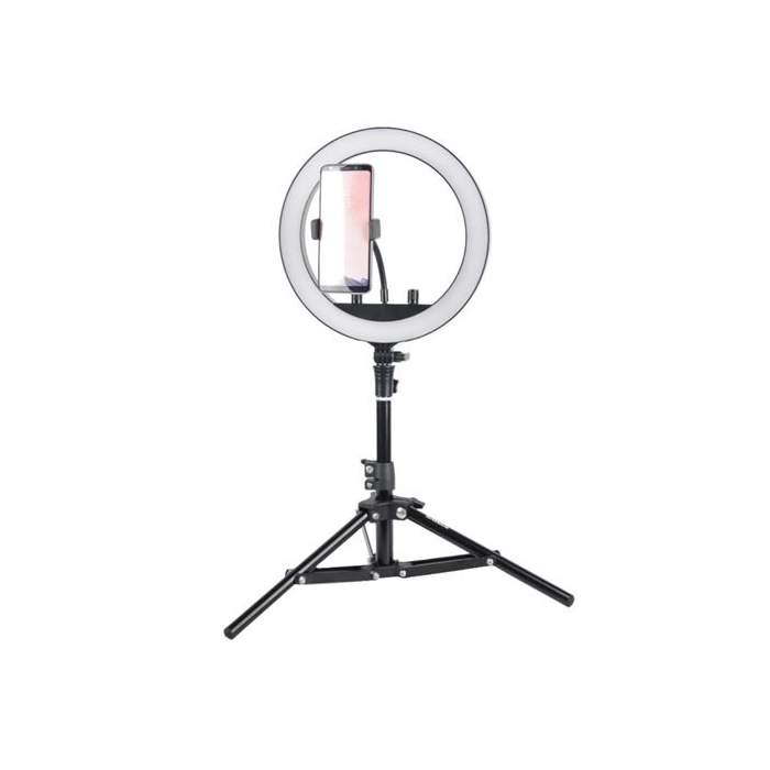 Ring Light - StudioKing SKRL10 LED dimmable LED bi-color ring light with table tripod and - quick order from manufacturer