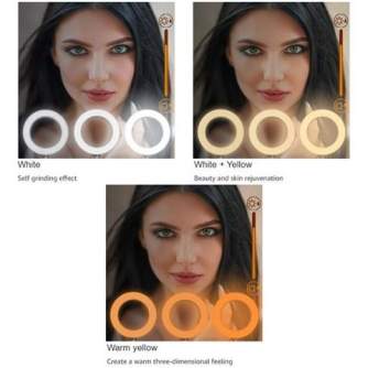 Ring Light - StudioKing SKRL10 LED dimmable LED bi-color ring light with table tripod and - quick order from manufacturer