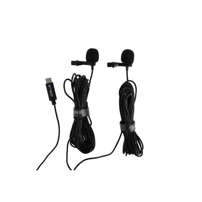 Piespraužamie mikrofoni (Lavalier) - Boya Dual Clip-on Lavalier Microphone BY-M3D for USB-C Android & iPhone 15 - ātri pasūtīt no ražotāja