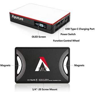 On-camera LED light - Aputure Amaran AL-MC RGBWW Mini On Camera LED light 3200K-6500K CRI TLCI 96+ HSI Mode Magnetic APP - quick order from manufacturer