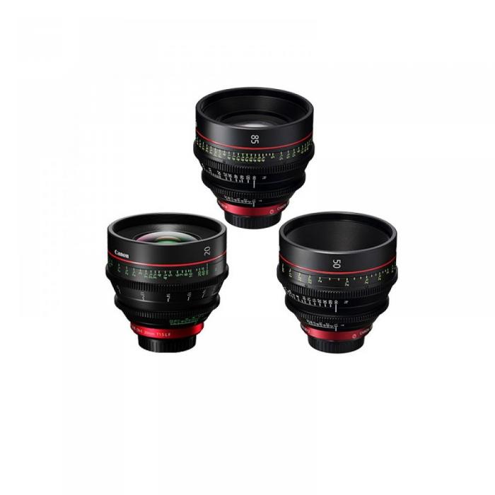 CINEMA Video Lenses - Canon 3 Prime Bundle 20mm-50mm-85mm - quick order from manufacturer