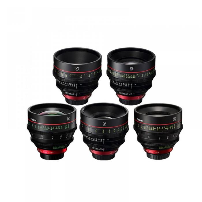 CINEMA Video Lenses - Canon 5 Prime Bundle 20mm-24mm-35mm-50mm-85mm - quick order from manufacturer