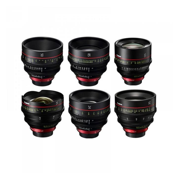 CINEMA Video Lenses - Canon 6 Prime Bundle 14mm-24mm-35mm-50mm-85mm-135mm - quick order from manufacturer