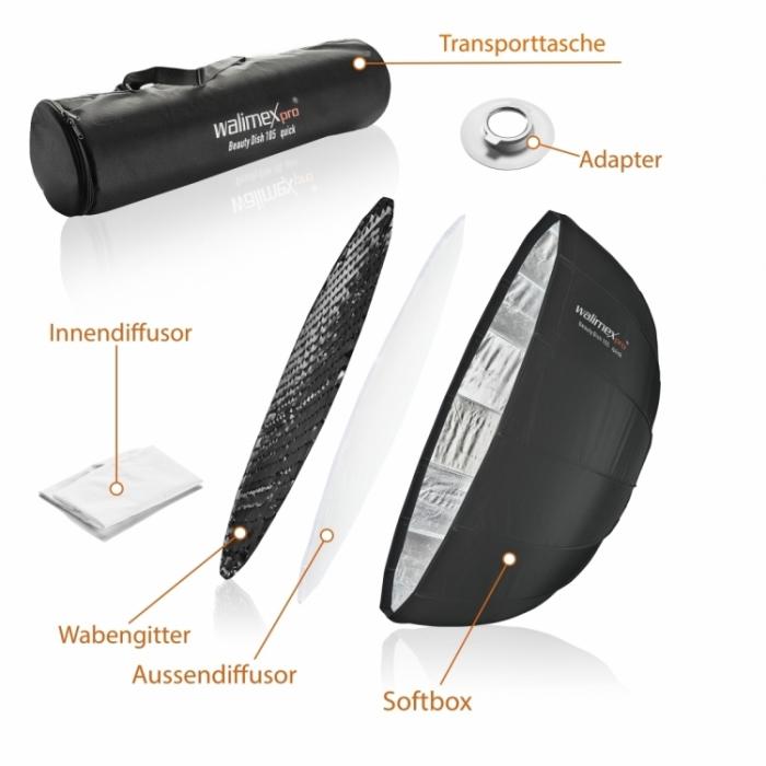 Gaismas veidotāji - Walimex pro Studio Line Beauty Dish Softbox QA105 ar softboksa adapteri Visatec - ātri pasūtīt no ražotāja