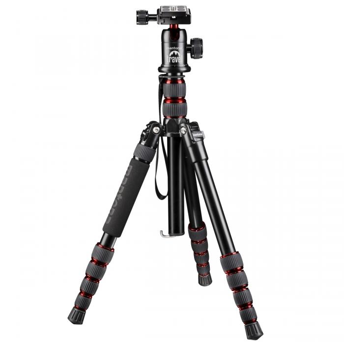 Discontinued - Walimex Mantona travel tripod DSLM with ball head, red