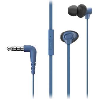 Discontinued - Panasonic RP-TCM130E-A In-Ear Headset with Extra Bass, Blue