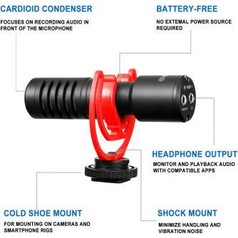 On-Camera Microphones - Boya Universal Compact Shotgun Microphone BY-MM1+ - quick order from manufacturer