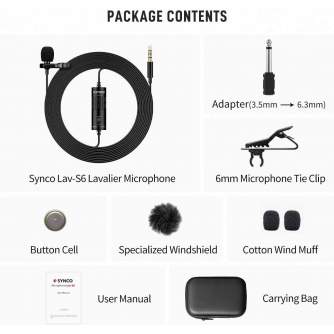 Lavalier Microphones - Synco LAV-S6 Lavalier microphone - quick order from manufacturer