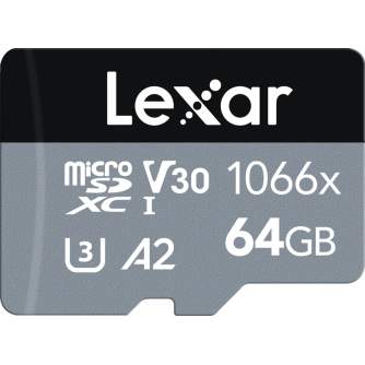 Memory Cards - LEXAR PRO 1066X MICROSDHC/MICROSDXC UHS-I (SILVER) R160/W70 64GB LMS1066064G-BNANG - quick order from manufacturer