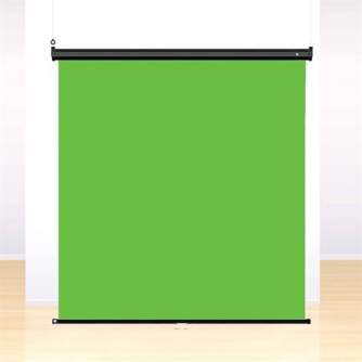 Background Set with Holder - StudioKing Wall Pull-Down Green Screen FB-180200WG 180x200 cm Chroma Green - quick order from manufacturer