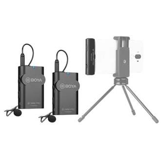 Bezvadu piespraužamie mikrofoni - Boya 2.4 GHz Dual Lavalier Microphone Wireless BY-WM4 Pro-K6 for Android - perc šodien veikalā un ar piegādi