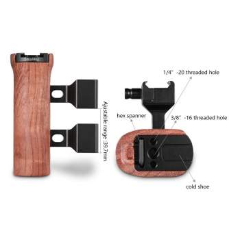 Rigu aksesuāri - SmallRig 2187 Side Handle Wooden Nato - ātri pasūtīt no ražotāja