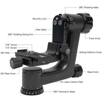 Tripod Heads - SIRUI PH-10 GIMBAL HEAD CARBON PH-10 - quick order from manufacturer