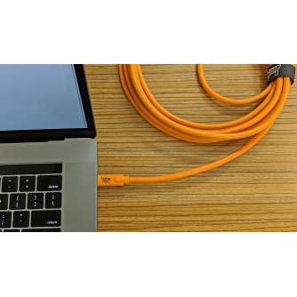 Cables - TETHERPRO USB-C TO 3.0 MICRO-B RIGHT ANGLE 4.6 M ORANGE CUC33R15-ORG - quick order from manufacturer