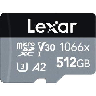 Atmiņas kartes - LEXAR PRO 1066X MicroSDHC MicroSDXC UHS I SILVER R160 W120 512GB LMS1066512G-BNA - ātri pasūtīt no ražotāja