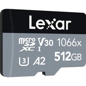 Atmiņas kartes - LEXAR PRO 1066X MicroSDHC MicroSDXC UHS I SILVER R160 W120 512GB LMS1066512G-BNA - ātri pasūtīt no ražotāja