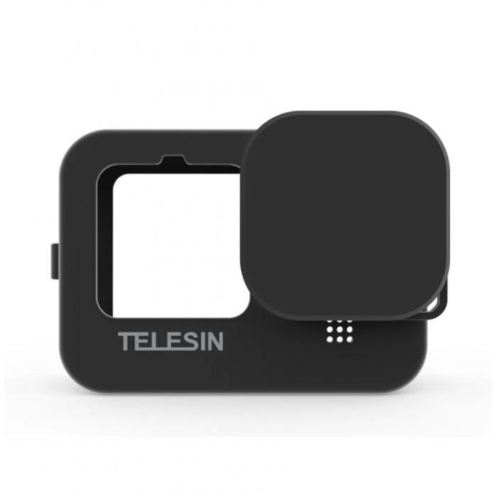 Sporta kameru aksesuāri - Telesin Black Silicone case for GoPro Hero12 HERO11 Hero 9 HERO10 - perc šodien veikalā un ar piegādi