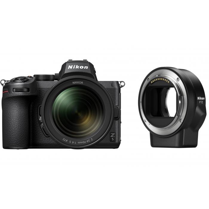 Mirrorless Cameras - Nikon Z5 + NIKKOR Z 24-70mm f/4 S + FTZ Adapter - quick order from manufacturer