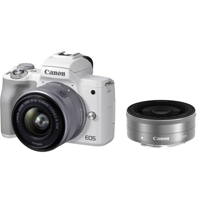 Больше не производится - Canon EOS M50 Mark II 15-45 IS STM + 22mm STM (White)