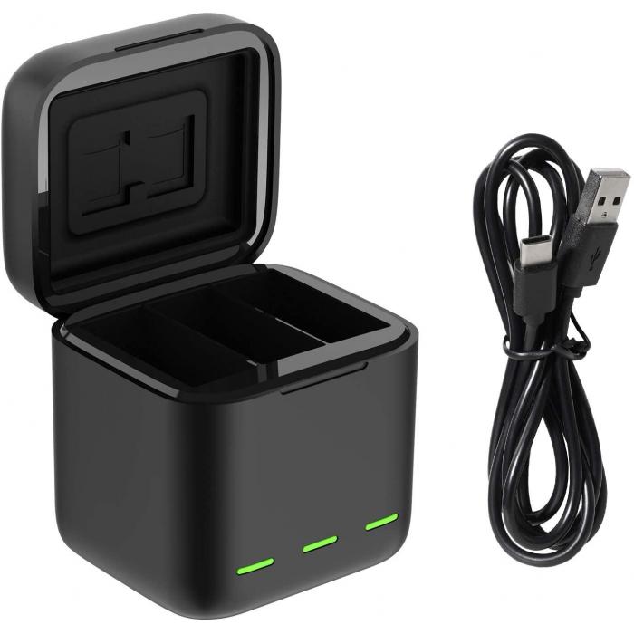 Sporta kameru aksesuāri - Telesin 3-slot charger box for GoPro HERO12 Hero 10 + 2 batteries (GP-BNC-901) hero9 HERO10 HERO11 - ātri pasūtīt no ražotāja