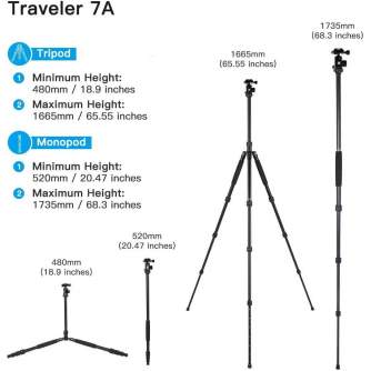 Photo Tripods - SIRUI Traveler 7A Aluminium Tripod 166cm 1.89kg - quick order from manufacturer