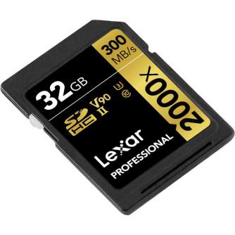 Memory Cards - LEXAR Pro 2000X SDHC/SDXC UHS-II U3(V90) R300/W260 (w/o cardreader) 32GB - quick order from manufacturer