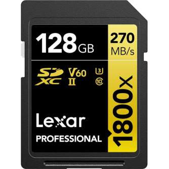 Memory Cards - Lexar memory card SDXC 128GB Professional 1800x UHS-II U3 V60 LSD1800128G-BNNNG - buy today in store and with delivery