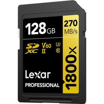 Memory Cards - Lexar memory card SDXC 128GB Professional 1800x UHS-II U3 V60 LSD1800128G-BNNNG - quick order from manufacturer