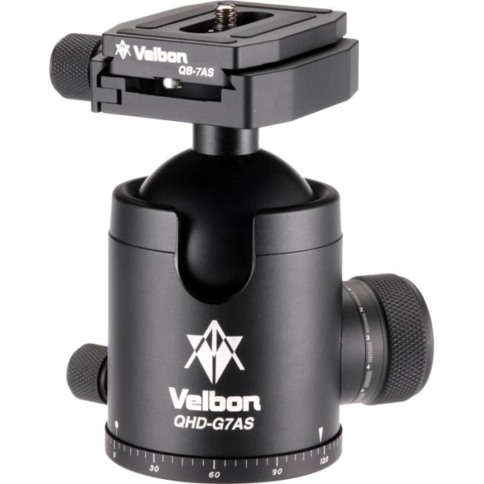 Tripod Heads - VELBON QHD-G7AS Tripod Head with Quick Release Plate - quick order from manufacturer