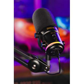 Podcast Microphones - Deity VO-7U USB Podcast Streamer Kit (White) RGB ring includes a Boom Arm - quick order from manufacturer